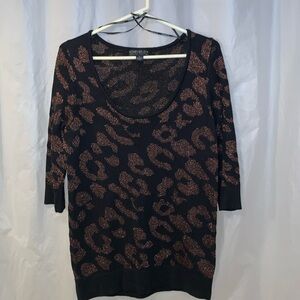 EUC 1x Metallic Copper Leopardd Print Sweater / Dresss Plus Size Forever 21